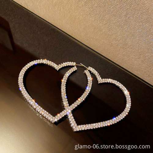 Big punk heart chain inspired hoop earrings gold plated errings ering women jewelry bulk ear ring for women 2021 woman jewelry